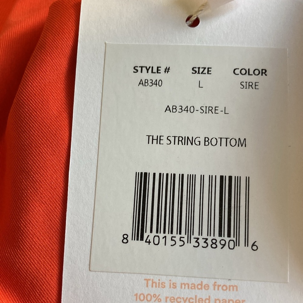 Andie The String Bikini Bottom in Siren Orange (Size L) - Picture 11 of 11
